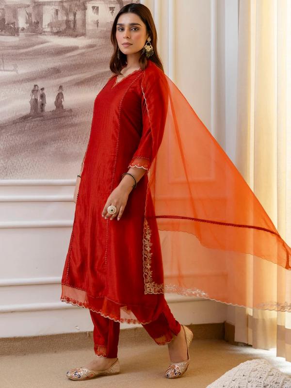 VP 9805 R Embroidred Kurta Sets with Sequins Work Women Suits